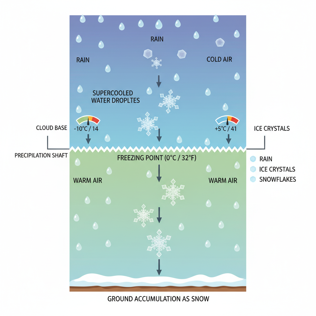 Rain to Snow Conversion Process